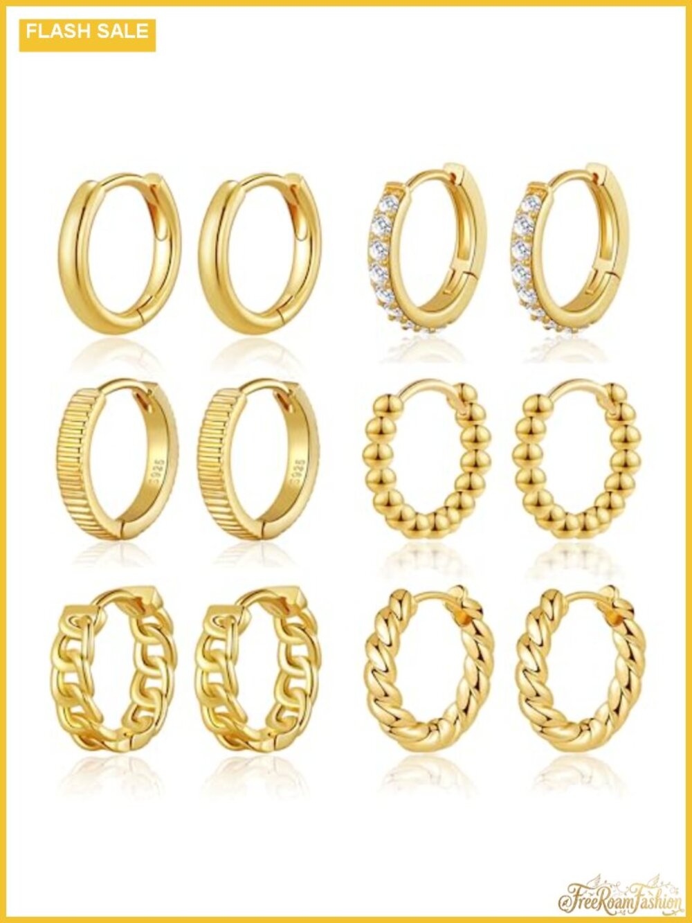 Sterling Silver & Gold Plated Small Hoop Earring Set for Women Hypoallergenic